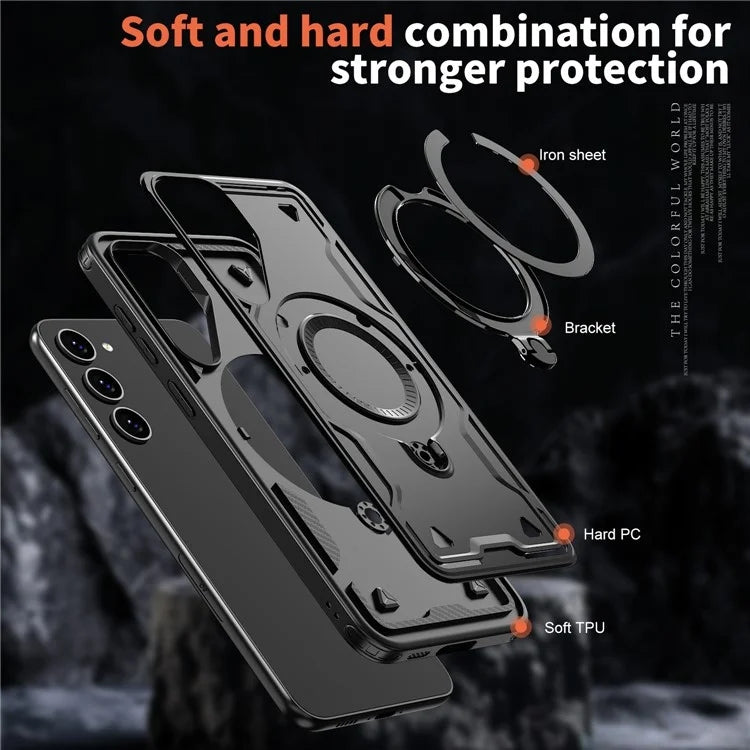 Shockproof Magsafe Kickstand Ring Case for Samsung Galaxy S25 FE Shockproof Magsafe Kickstand Ring Case for Samsung Galaxy S25 FE